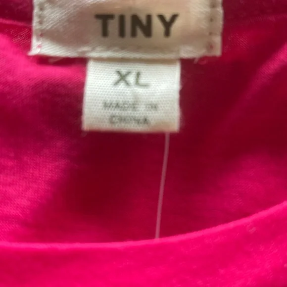 Anthropologie Tiny Ruffled Tank Top Tunic Tee Eyelet Lace Trim Pink Rose Size XL - Picture 8 of 8